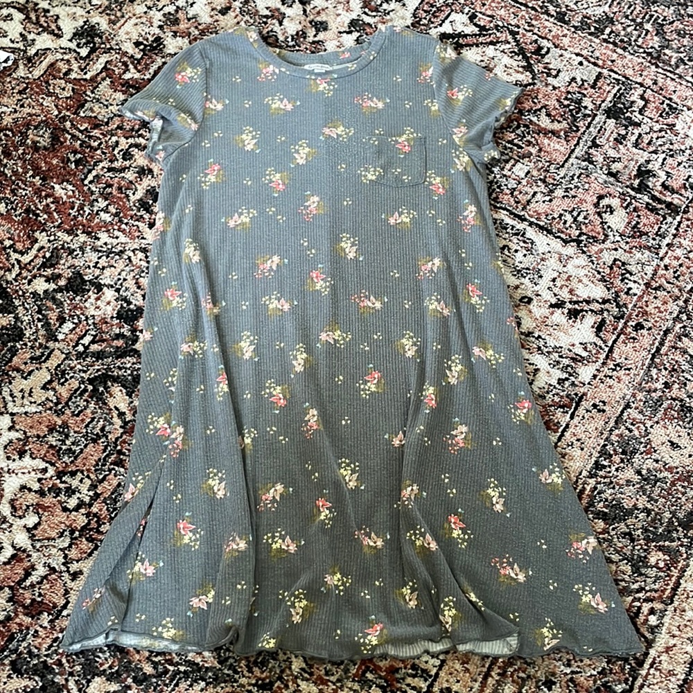 cute gray and floral dress